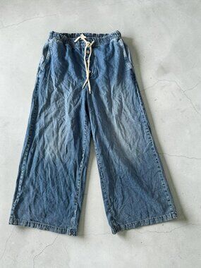 PILCRO Denim Wide Leg Full Length Pants Size Large